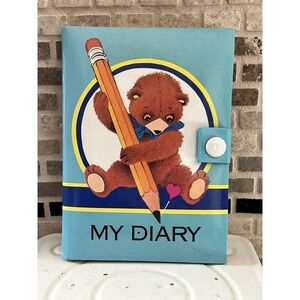 Vintage Diary Journal Teddy Bear‎ Date Book *UNUSED* Snap Closure Cute Gift GUC